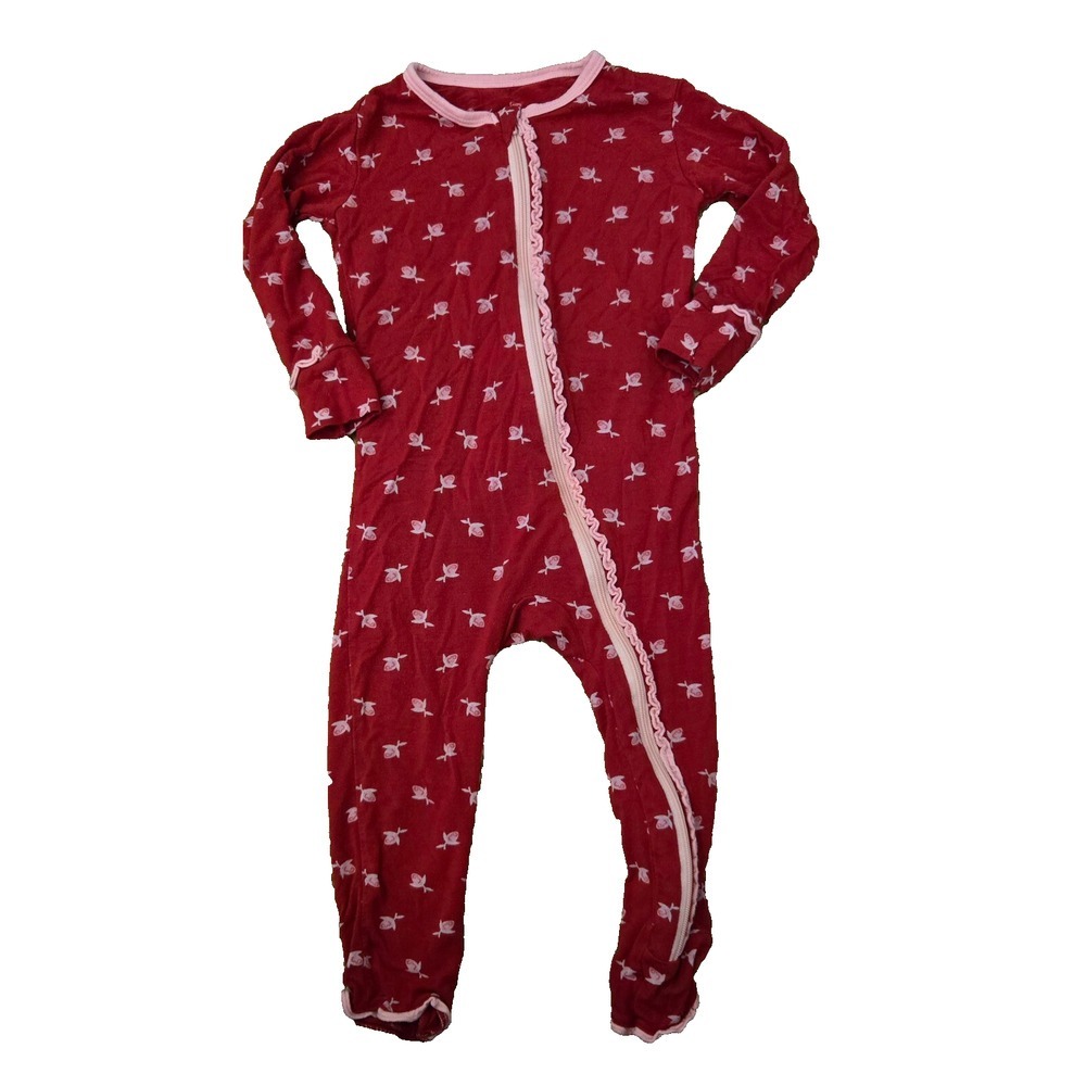 Kickee Pants Red Ruffle Candy Apple Roses 12-18 months‎